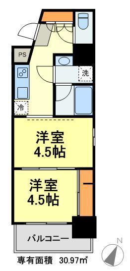 ガーラ・プレシャス門前仲町(2K/5階)の間取り写真