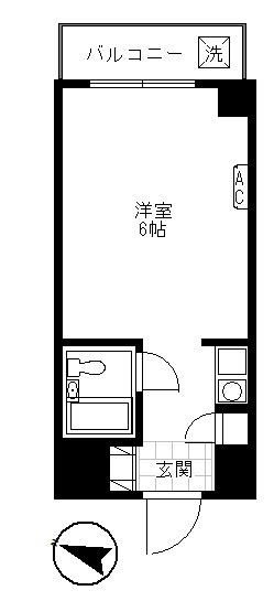 スカイコート西新宿(ワンルーム/3階)の間取り写真