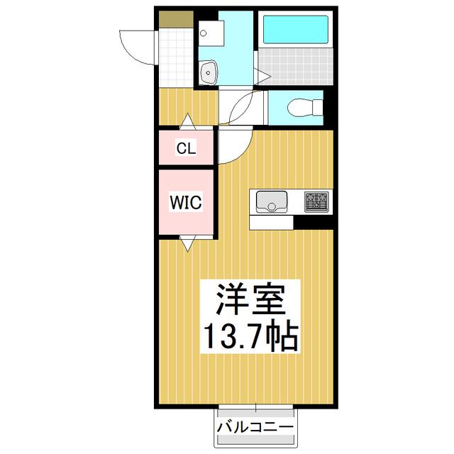 ラ・ヴィータ(ワンルーム/1階)の間取り写真