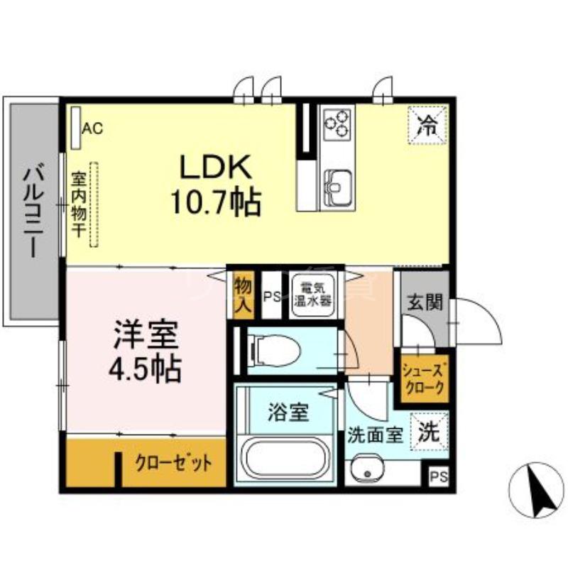 パラカント(1LDK/2階)の間取り写真