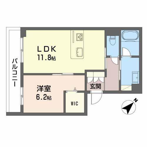 シャーメゾンテラス A棟(1LDK/2階)の間取り写真