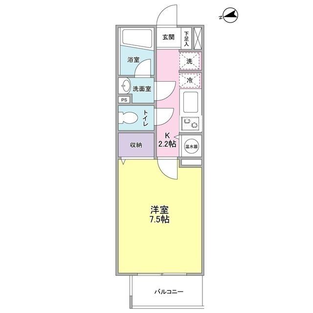 ベルク城山弐番館(1K/3階)の間取り写真