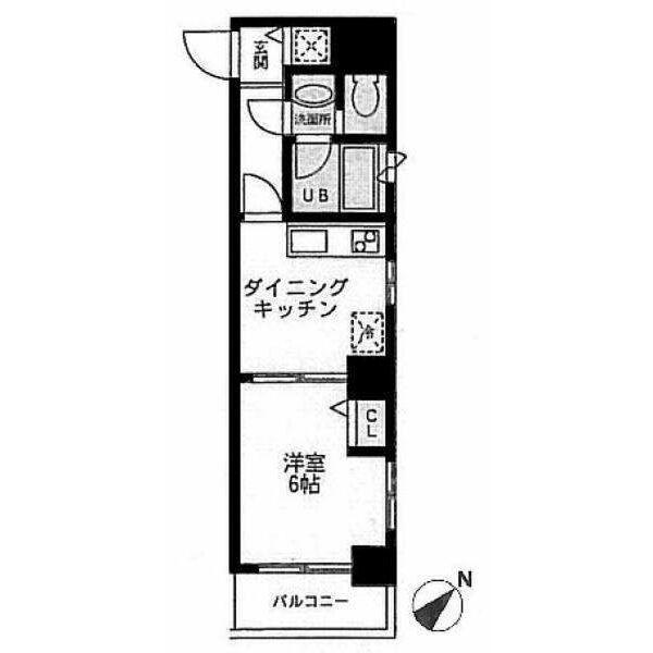 L.Oマンション(1DK/8階)の間取り写真
