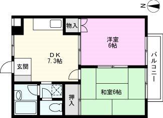 JR埼京線 北戸田駅 徒歩9分 2階建 築32年(2DK/2階)の間取り写真