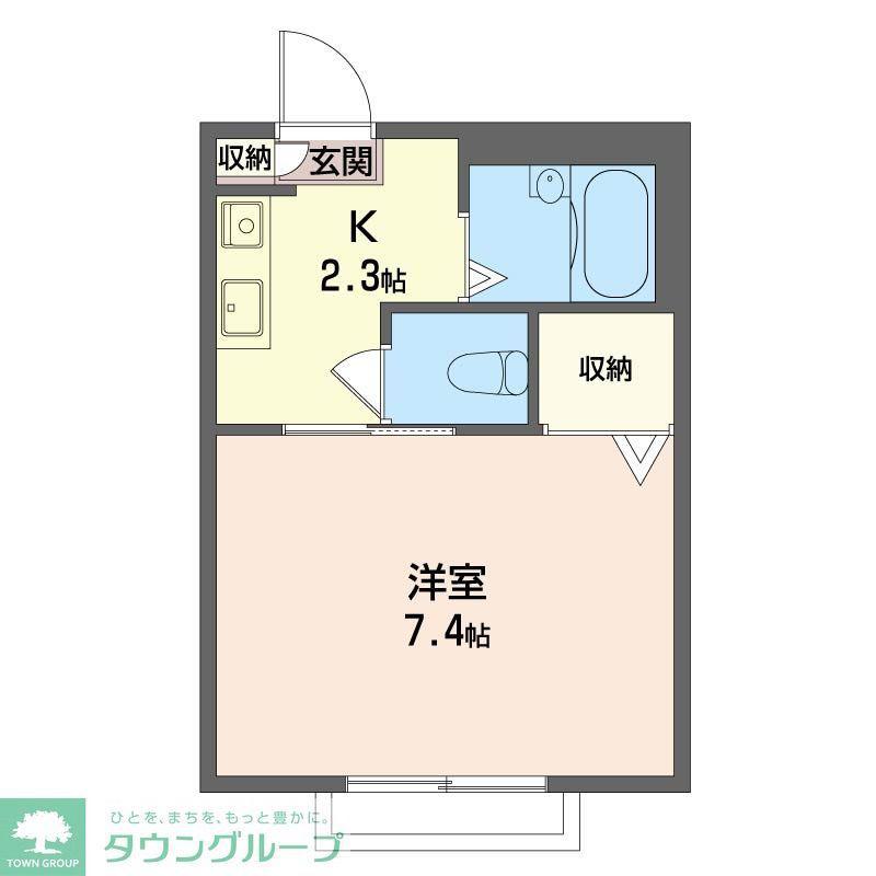 メルベールSK(1K/2階)の間取り写真