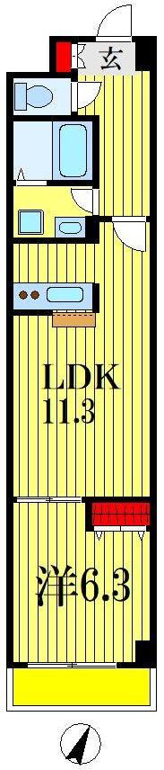 アルヴィータ(1LDK/5階)の間取り写真