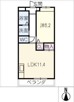 パルフェ(1LDK/1階)の間取り写真