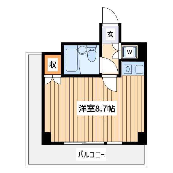 伊勢佐木町セントラルヒルズ(ワンルーム/4階)の間取り写真
