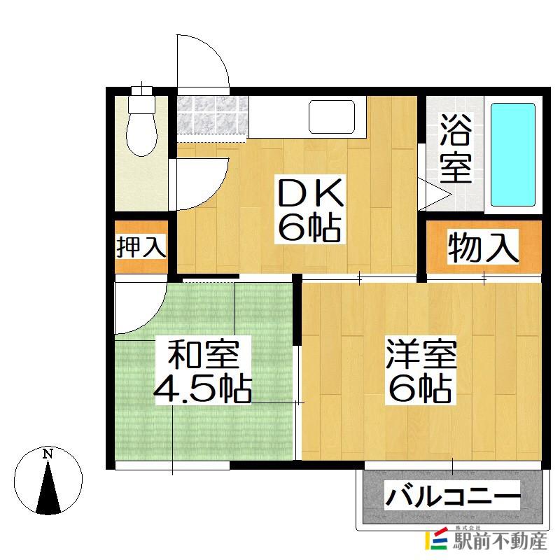 フォーブルIII(2DK/1階)の間取り写真