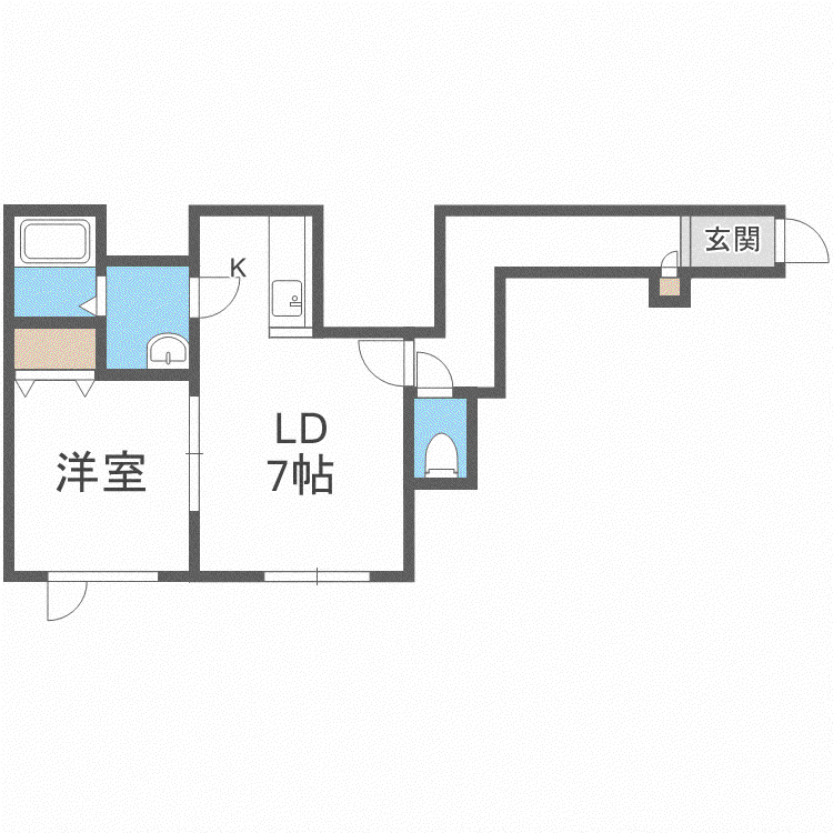 ノースヴィラ(1LDK/2階)の間取り写真