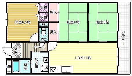 アルツール桃山台(3LDK/1階)の間取り写真