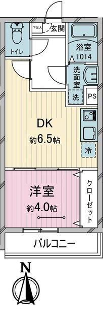 TEA TERRACE TOKOROZAWA(1DK/1階)の間取り写真
