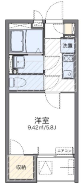 レオネクストホークス(1K/2階)の間取り写真