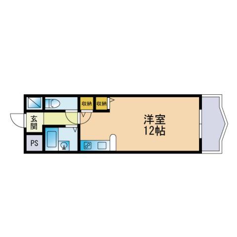 ベルム大濠公園(ワンルーム/4階)の間取り写真