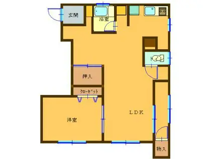 ファミールM(1LDK/4階)の間取り写真