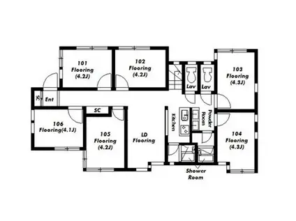 SUNNYSIDE INN湘南台(1K/1階)の間取り写真