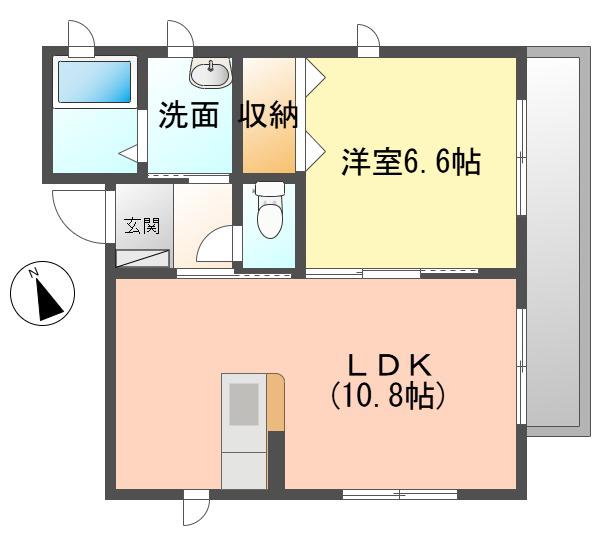 LARKIN 2ND(1LDK/1階)の間取り写真