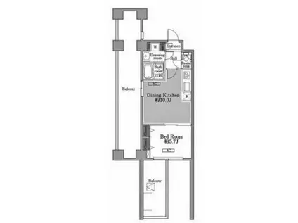 メゾン・ド・コリーヌ市ヶ谷(1LDK/5階)の間取り写真