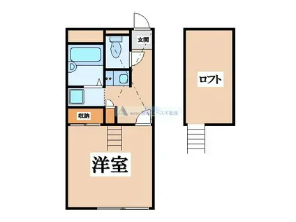 レオパレスタカラ(1K/2階)の間取り写真