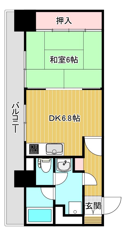 万代アーバン日東(1DK/8階)の間取り写真