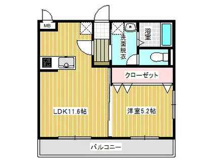 フォレストメゾン堀割弐番館(1LDK/3階)の間取り写真
