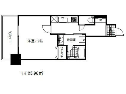 ファーストレジデンス三宮イースト(1K/6階)の間取り写真