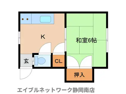 セイワコーポ(1K/1階)の間取り写真