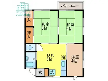 サンクレールB(3DK/2階)の間取り写真