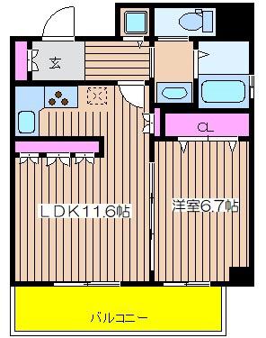 リーガル京町堀(1LDK/9階)の間取り写真
