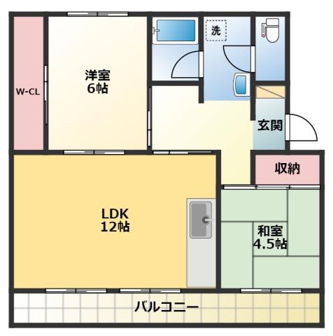 第一パークサイドマンション(2LDK/3階)の間取り写真