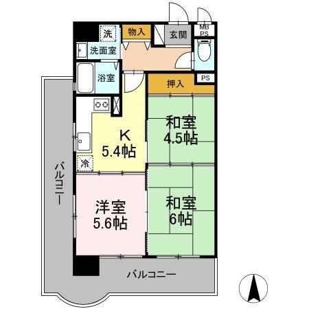 ネオハイツ桑野(3K/3階)の間取り写真