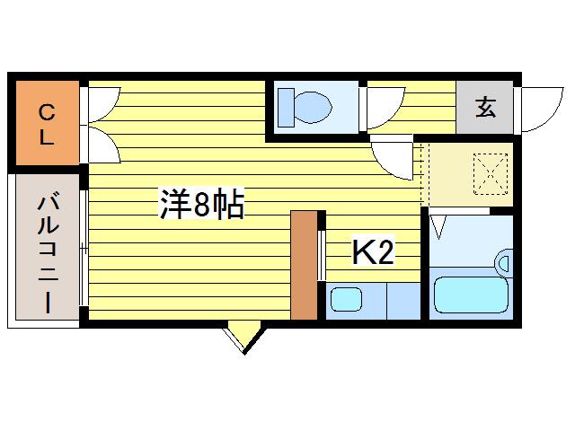グランヴィレッジ元町(1K/1階)の間取り写真
