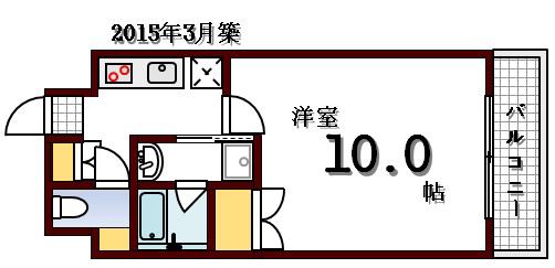 第38やたがいビル(1K/3階)の間取り写真