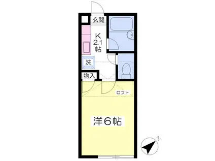ロフティ中山(1K/1階)の間取り写真