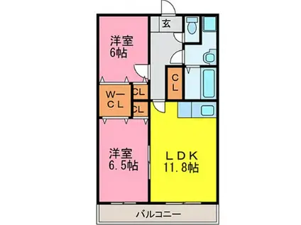 サンモール梅満(2LDK/5階)の間取り写真