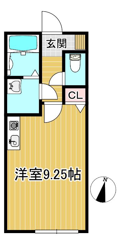 カレッタ富士見町(ワンルーム/2階)の間取り写真