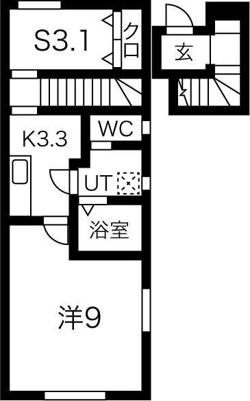 LEBEL VIER(1SK/2階)の間取り写真