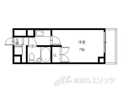 エンゼルプラザ彦根2(1K/1階)の間取り写真