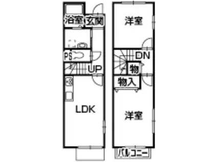 フォルモサI(2LDK/1階)の間取り写真