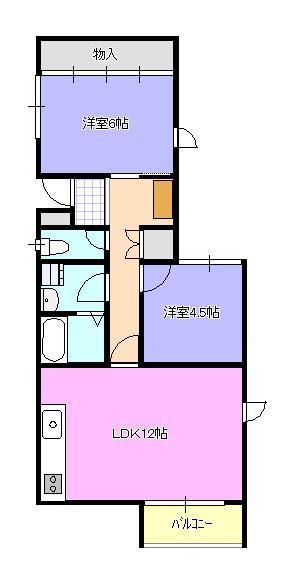 ハイム大貫(2LDK/3階)の間取り写真