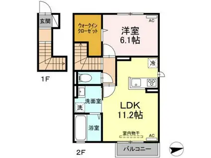 あかりIII(1LDK/2階)の間取り写真