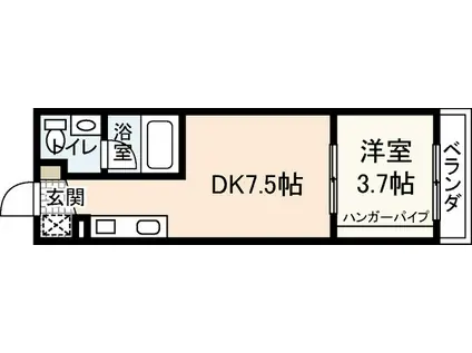 エストレビータ(1K/1階)の間取り写真
