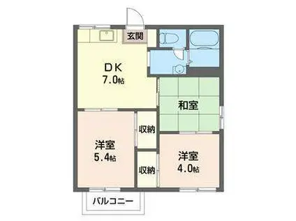 堀西スターハイツ(3DK/2階)の間取り写真