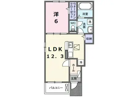 ブリッサ絢女(1LDK/1階)の間取り写真