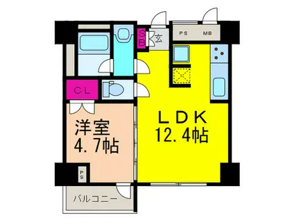 MURATA MANSION ARTIST COURT(1LDK/1階)の間取り写真