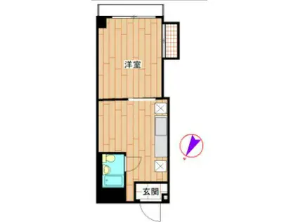 田中マンション第三(1DK/4階)の間取り写真