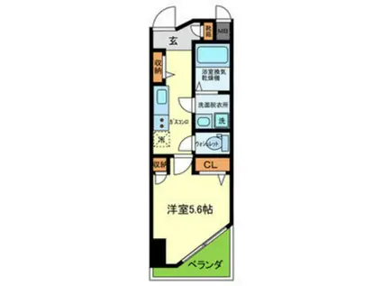 デコール神戸I(1K/2階)の間取り写真