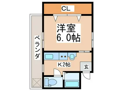 ライフアップ御園(1K/3階)の間取り写真