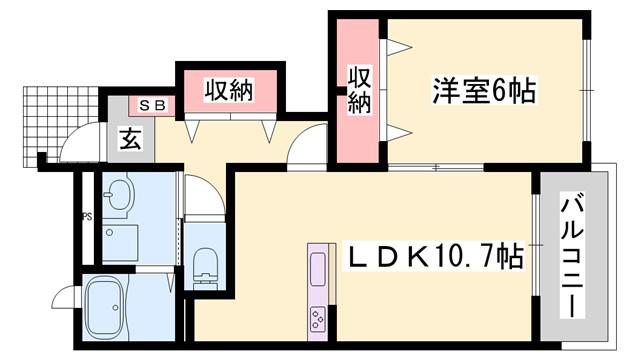プラシード・S(1LDK/1階)の間取り写真