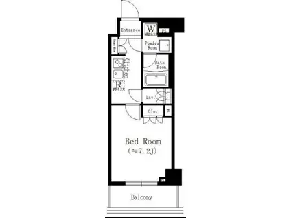 セレサ市川行徳(1K/3階)の間取り写真